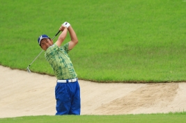 池田勇太、5位と好位置にいるも首位とは9打差に拡がった(撮影:岩本芳弘)