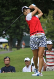 初日出遅れも2位でフィニッシュした上田桃子!(撮影:ALBA)