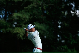 出入りの激しいゴルフで56位スタートとなった岩田寛(Photo by Michael Cohen/Getty Images)