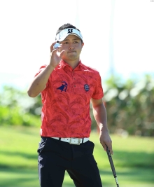 首位と3打差の20位タイにつけた片岡(撮影:米山聡明)