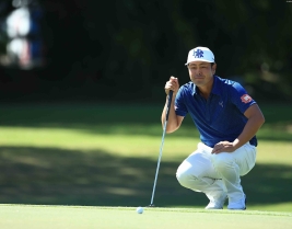 パター得意の谷原だが、今大会ではグリーンに手を焼いた(撮影:米山聡明)