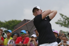 2015年優勝まであと一歩の連続だったルイス 写真の「ブルー・ベイLPGA」でも2位タイに終わった(Photo by Kevin Lee/Getty Images)
