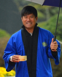 新選手会長として今大会でも活躍する宮里優作、プロアマ戦での一幕(撮影:上山敬太)