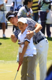 ジュニアレッスン会に臨んだ石川遼(撮影:ALBA)