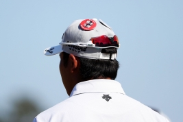 松山の好プレーでバッジも米国メディアから注目された(撮影:GettyImages)