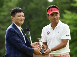 今大会終了時賞金らキング上位2位までの権利で全英オープン出場権を得た池田勇太(撮影:上山敬太)