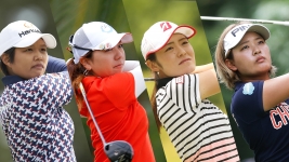 日本代表チームに入った野村、宮里美香、渡邉、鈴木(撮影:GettyImages)