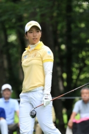 5アンダーで暫定首位の笠りつ子(撮影:ALBA)