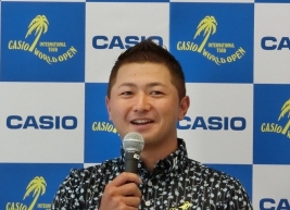 地元大会への意気込みを語った片岡大育