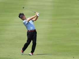 日の丸を背負う池田勇太、上り調子の若武者のスイングは、勉強になるところばかりだ(撮影:岩本芳弘)