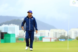 片山は普段どおりのマイペース調整(撮影:福田文平)