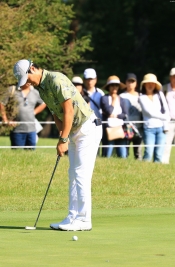 石川遼、この日は3パットのボギーが先行(撮影:赤澤亮丈)