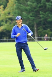 絶好調の石川遼は直ドラを披露するなど、ギャラリーを沸かせた(撮影:小路友博)
