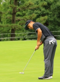 トータル5アンダー・暫定3位タイの好位置で予選Rを終えた時松隆光(撮影:赤澤亮丈)