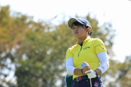 15歳のアマチュア長野未祈は5位タイに後退(撮影:秋田義和)