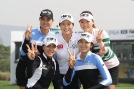 今季で引退を表明しているパク・セリ(中央) 今大会には3か月振りの参戦となる(撮影:GettyImages)
