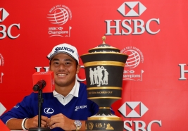 戦い終えて良い笑顔 WGCタイトルホルダーとなった松山英樹(撮影:GettyImages)