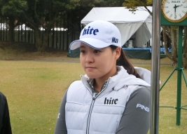 畑岡奈紗との再開を喜ぶチョン・インジ ディナーではどんなおしゃべりをするのだろうか?(撮影:赤澤亮丈)
