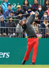 前半を5アンダー単独首位で折り返した松山英樹(撮影:標英俊)