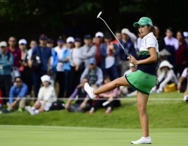 初参戦となる夢の舞台「LPGAツアーチャンピオンシップリコーカップ」でメジャータイトルを狙いにいく(写真は富士通レディース)(撮影:上山敬太)