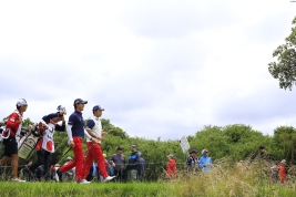首位との7打差を追い、最終日を迎える石川&松山(撮影:福田文平)