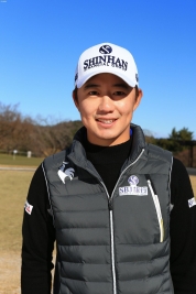ヨンハン、女子プロや関係者から人気のイケメンプロだ(撮影:和田彭郎)