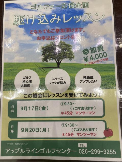 駆け込みレッスンのお知らせ！