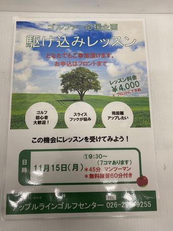 駆け込みレッスンのお知らせと・・・