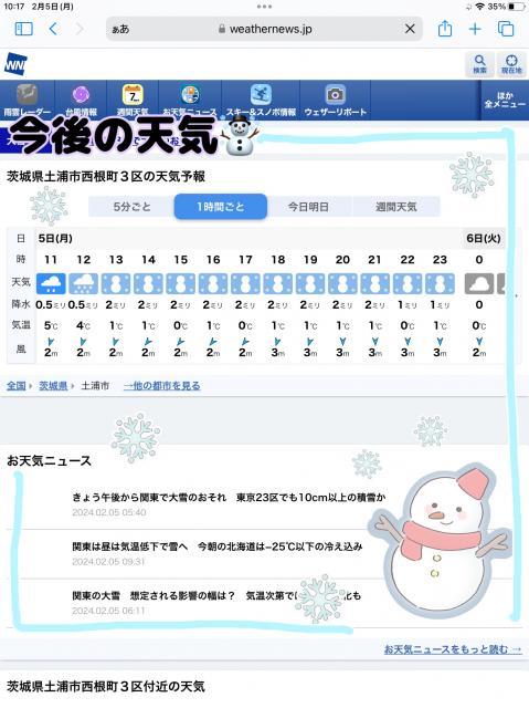 これからの天気・・・☃️