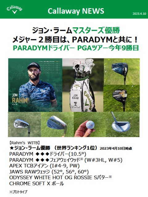 【マスターズ優勝者　使用クラブ】
