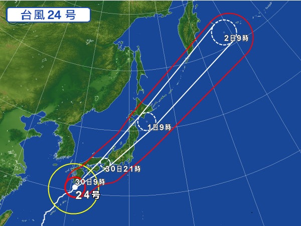 台風24号が接近しております。