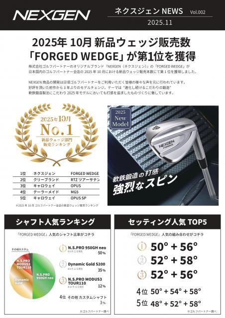 NEXGEN　FORGED　WEDGE　好評発売中！