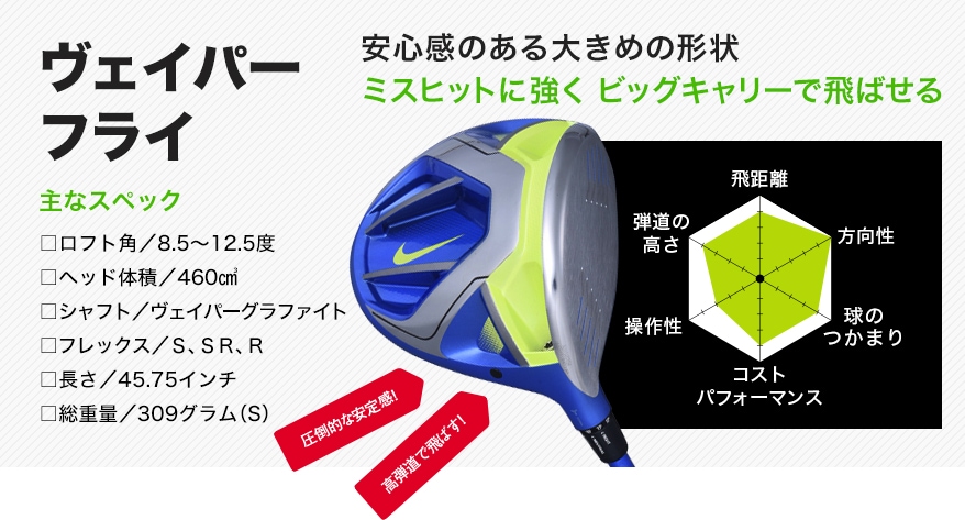 NIKE VAPOR FLY ドライバー TourAD GP-6S フレックスS