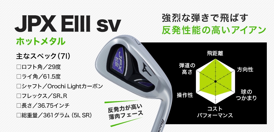 ミズノJPX EⅢ sv ホットメタル&JPX EⅢ sv チタンフェース｜中古