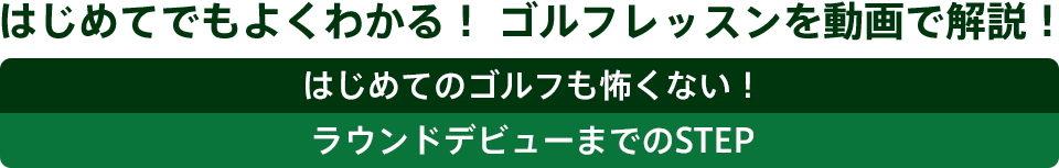 はじめてでもよくわかる！　ゴルフレッスンを動画で解説！ はじめてのゴルフも怖くない！ラウンドデビューまでのステップ