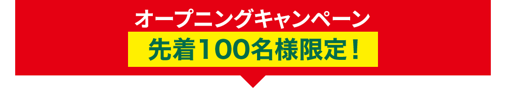 オープニングキャンペーン 先着100名様限定！