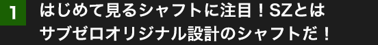 1.はじめて見るシャフトに注目！SZとは○○○だ！