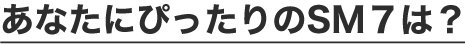 あなたにぴったりのSM７は？