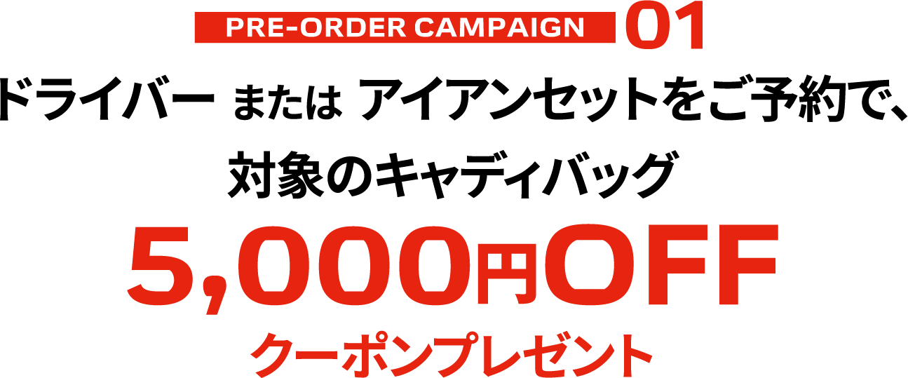 PRE-ORDER CAMPAIGN01 �h���C�o�[ �܂��� �A�C�A���Z�b�g�����\��ŁA�Ώۂ̃L���f�B�o�b�O5,000�~OFF�N�[�|���v���[���g