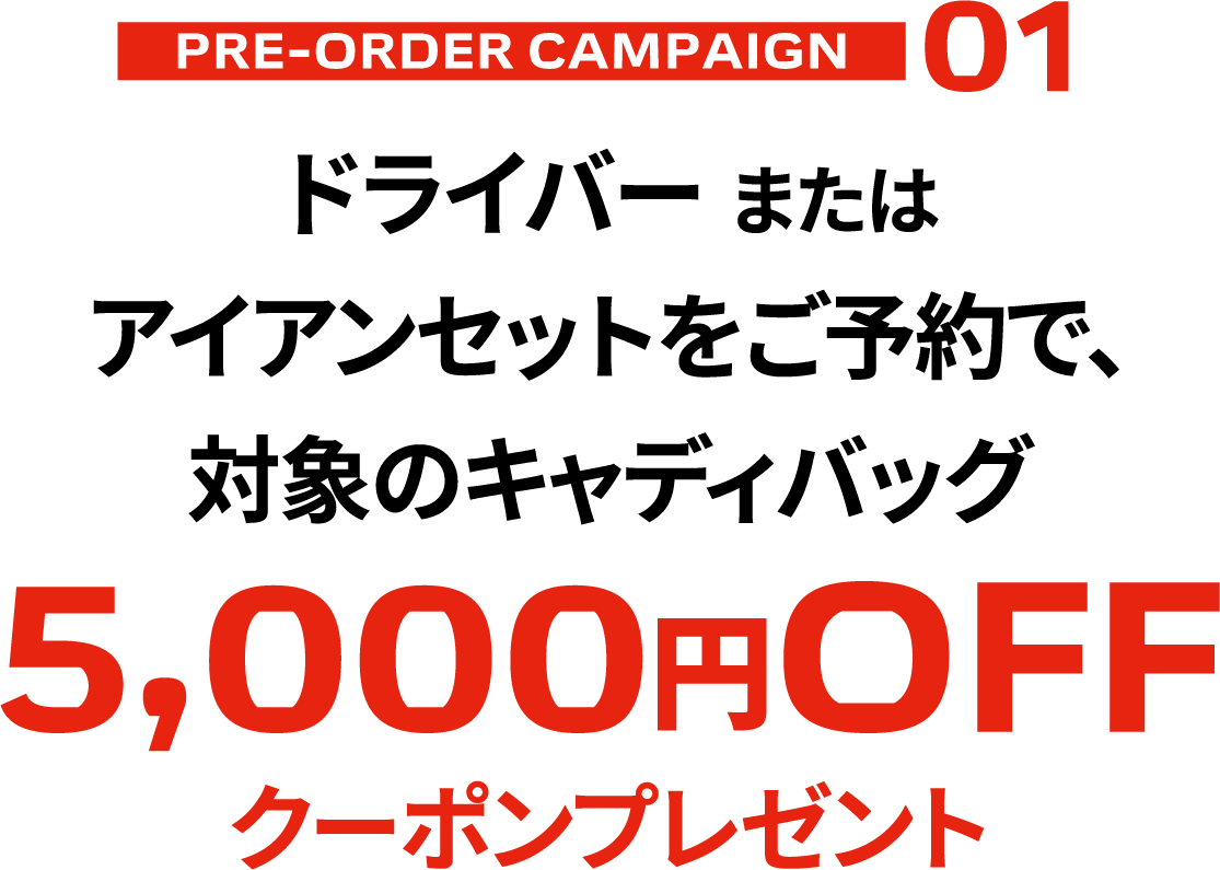 PRE-ORDER CAMPAIGN01 �h���C�o�[ �܂��� �A�C�A���Z�b�g�����\��ŁA�Ώۂ̃L���f�B�o�b�O5,000�~OFF�N�[�|���v���[���g