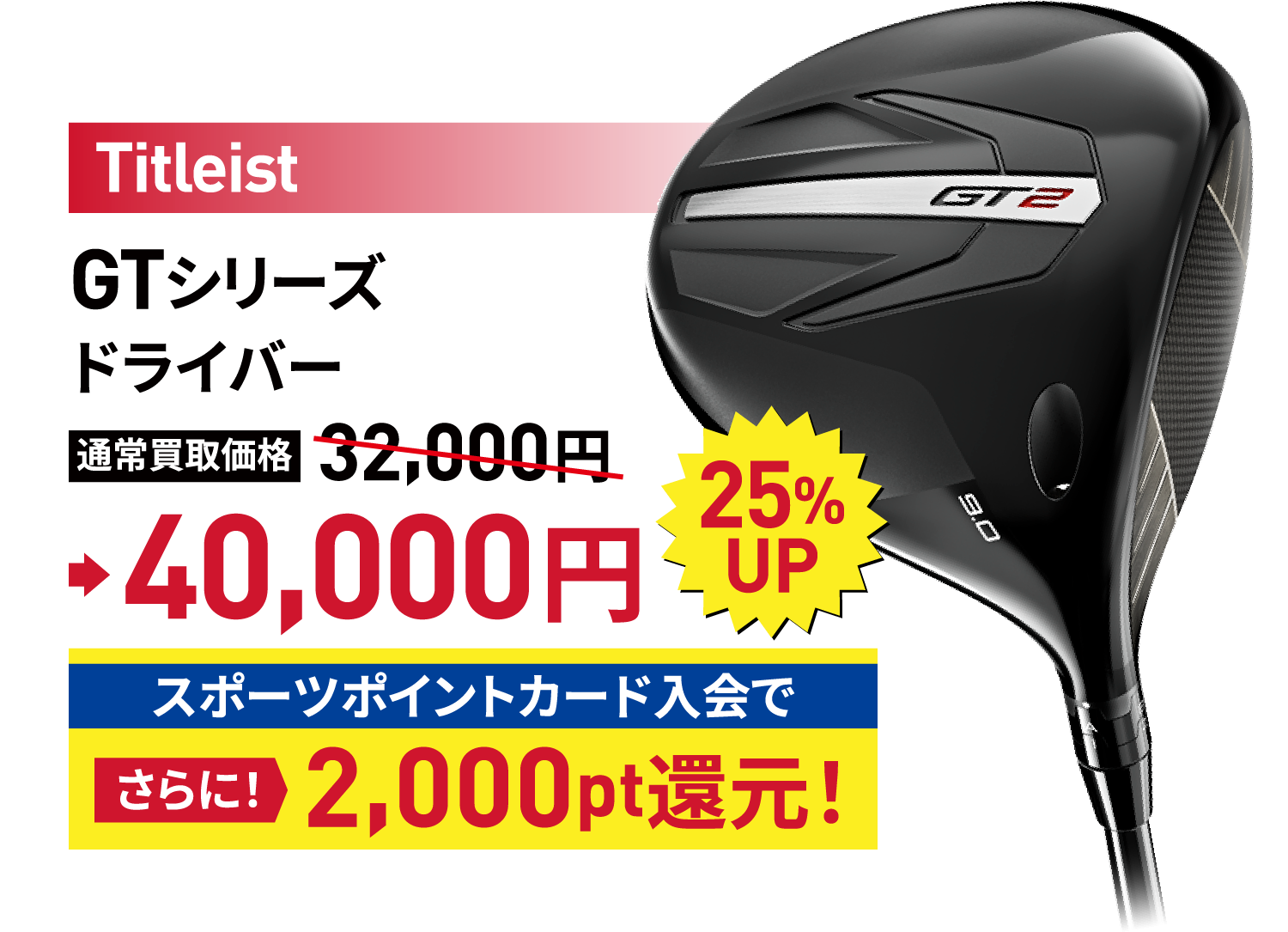 Titleist�@GT�V���[�Y�@�h���C�o�[�@2,000pt�Ҍ��I