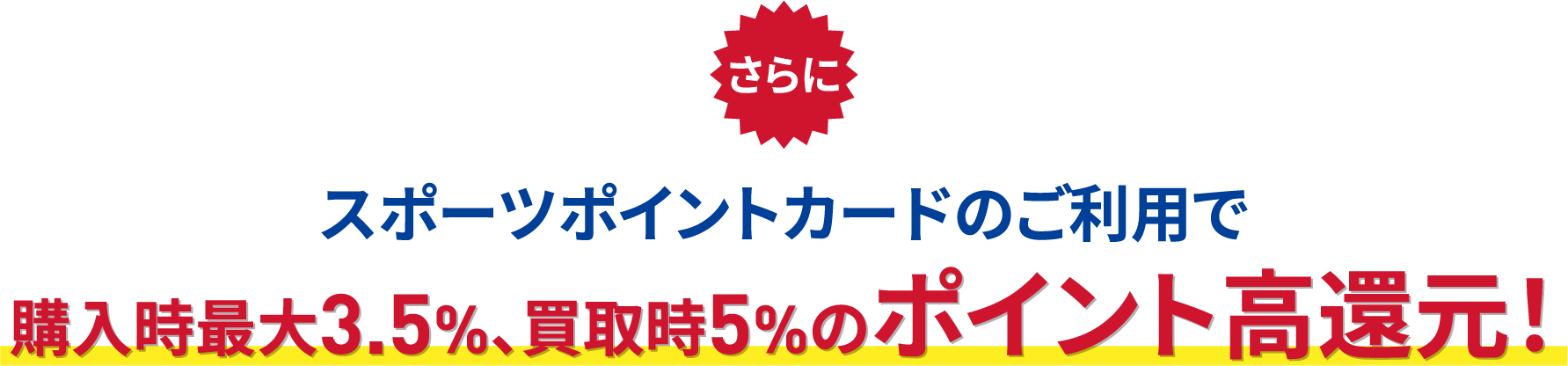 ����ɃX�|�[�c�|�C���g�J�[�h�̂����p�ōw�����ő�3.5%�A���掞3%�̃|�C���g���Ҍ��I