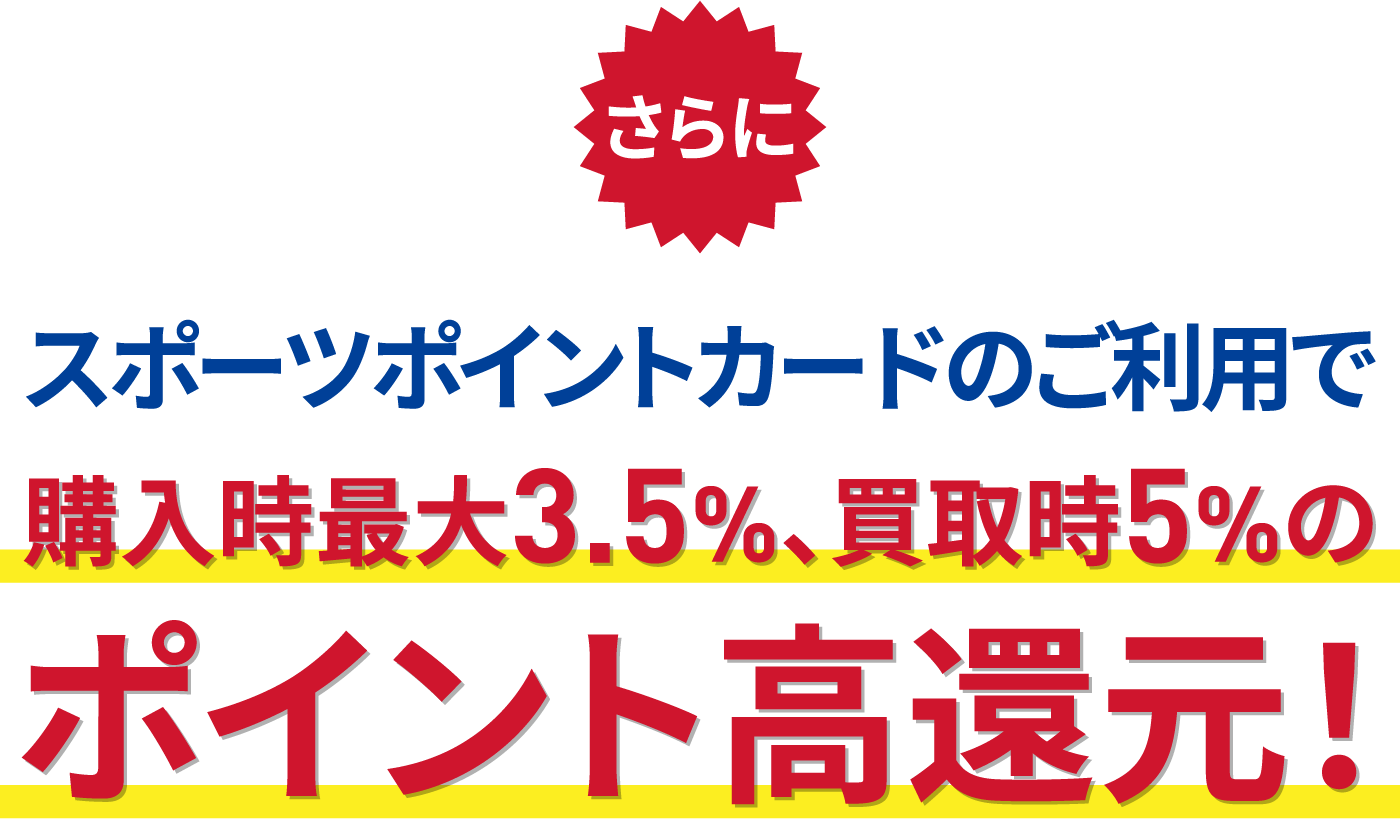 ����ɃX�|�[�c�|�C���g�J�[�h�̂����p�ōw�����ő�3.5%�A���掞3%�̃|�C���g���Ҍ��I