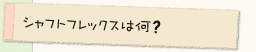 シャフトレックスは何？